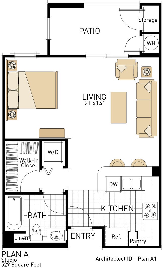 The Pines- Studios 3315 floor plan